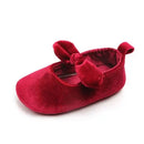 Newborn Baby Girl Soft Gold Velvet Shoes with Hairband Infant Bowknot 0-18M