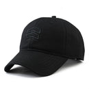 Black baseball cap with a logo on a white background, Obroi