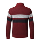 Winter Warm Striped Sweater Men Cardigan Coats Casual Stand Collar Sweatercoat Cashmere Fleece
