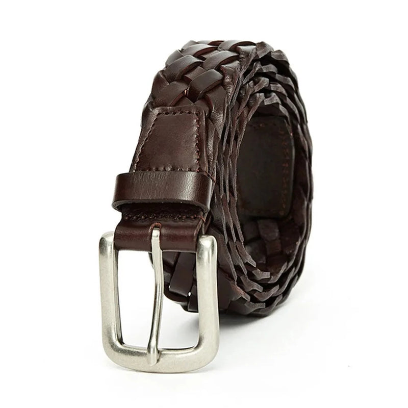 Weaving Leather Belts Alloy Pin Buckle Decorative Accessories for Women 3.5cm Width