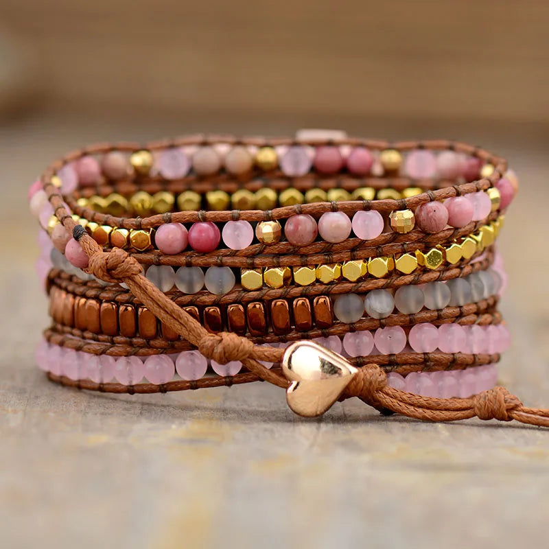 High End Natural Stone Smart Watch Band Beads Boho IWatch Strap Wrist Armband Bracelet