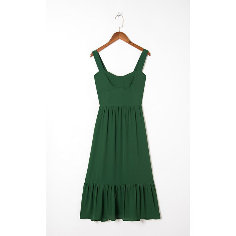 Dresses For Women Sleeveless Sweetheart Neck Solid Vintage Summer Midi Dress Elegant Strap Sexy Evening Party Dress