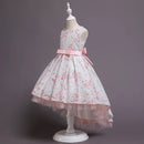 Gorgeous Flower Summer Girls Dress for Wedding Party Embroidery Kids Clothes Evening Dresses