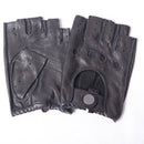 Pair of black leather gloves on a white background, Obroi