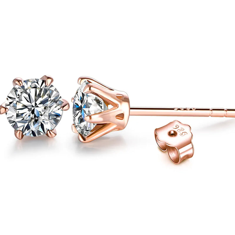 Stud Earrings Ideal Cut Lab Created Diamond Plating Earrings for Women