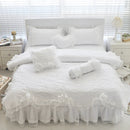 Thick Quilted lace Bedding set King queen Twin size Bed set Princess set Pillowcase