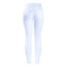 White Distressed Curvy Jeans Women Mid High Waist Stretch Denim Pants Ripped Skinny Jeans For Woman Jean
