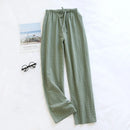 Cotton trousers thin home pants Elastic Waist Sleep Bottoms Plaid lounge pants home sleepwear