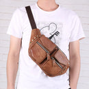Genuine Leather Men Messenger Bag Casual Crossbody Bag Handbag Male Travel Shoulder Chest Bag