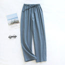 Cotton trousers thin home pants Elastic Waist Sleep Bottoms Plaid lounge pants home sleepwear