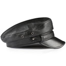 Newsboy Cap Women Genuine Leather Baker Boy Hat Real Ladies Beret Black Flat Cap
