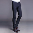 Men Suit Pants Straight Spring Autumn Long Male Classic Business Casual Trousers Slim Fit Full Length
