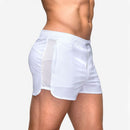 Summer Breathable Quick Drying Elastic Mesh Shorts European and American Fitness Training Sprint Six Shorts Men