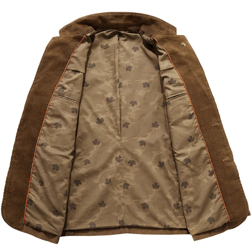 Men Corduroy Blazer Oversized Male Suit Jacket Solid Casual Blazers Men Clothing Leisure Suit Coats