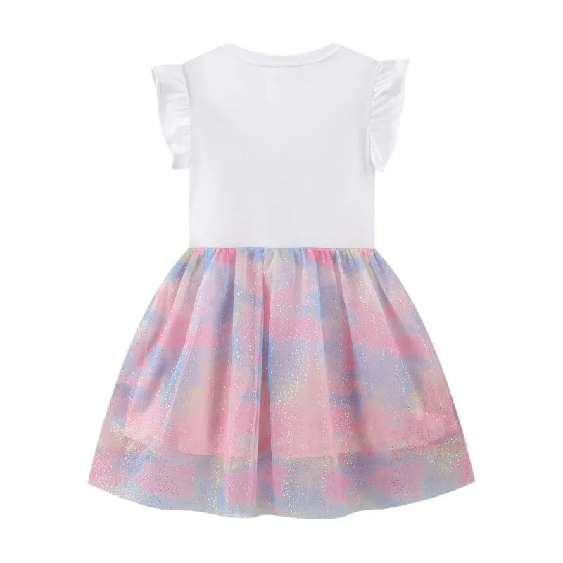 Dresses Princess Sleeveless Butterflies Beading Birthday Gift Toddler Dresses Girls