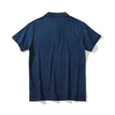 Akkad Kuti Retro Plant Indigo Men's Polo Shirt 100% Cotton Blue Dyeing Loose Tshirt Male Summer Vintage Short Sleeve Casual Top