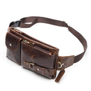 Genuine Leather Waist Packs Men Waist Bags Fanny Pack Belt Bag Leather