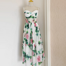 Floral Vintage Elegant Dress Strap Summer Midi Dress Clothing