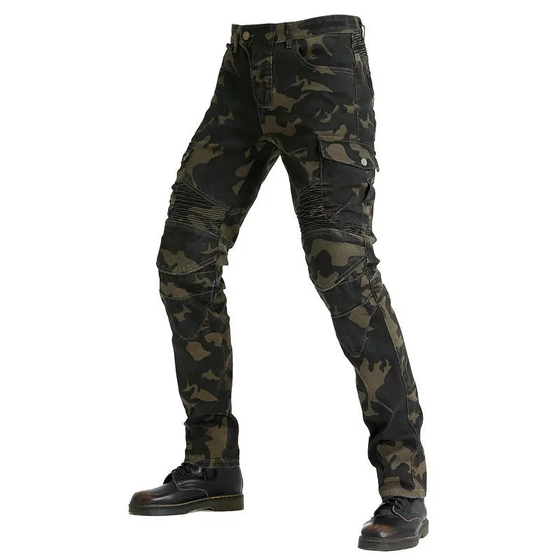 Camouflage Cargo Motorcycle Jeans Mens Casual Denim Pants Men's Elasticity Jean Trousers Male Man Clothing