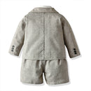 Boys Clothing Set Suit Outerwear Cotton Long Sleeve Jacket Shirt Pants  Coat Outfits Little Gentleman Costume