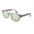 Crystal Gray Acetate Sunglasses Green Tinted Sun Glasses For Men Women Retro Round  UV400