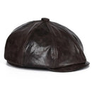 Beret Hats For Man Genuine Leather Caps Retro