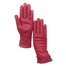 Gloves winter ladies wrist gloves pink warm leather thickened super soft lining driving