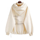 Women Casual Hoodies Sweatshirts Warm Velvet Long Sleeve Loose Solid Letter Tops Spring Pullover