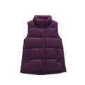 Winter women down vest short stand-up collar casual white duck down jacket coat