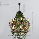 Multi Heads Simulation Green Leaf Chandelier Corridor Lighting Decoration Lamp