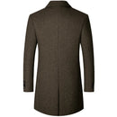 Winter Wool Men Thick Coat Stand Collar Male Wool Blend Outwear Jacket Smart Casual Trench