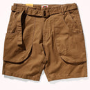 Brown shorts with a belt on a white background, Obroi