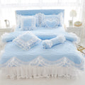 Thick Quilted lace Bedding set King queen Twin size Bed set Princess set Pillowcase