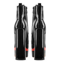 Women Round Toe Platform Lace Up High Heel  Black Ankle Boots For Winter