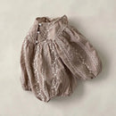 Newborn Baby Girls Casual Clothes Autumn Bodysuit Toddler Girls Cotton Embroidered Jumpsuit