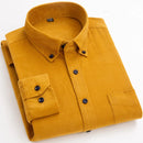 Corduroy Shirt Long Sleeve Winter Regular Fit Men Casual Shirt Warm Solid Men's Shirts with Autumn Quality