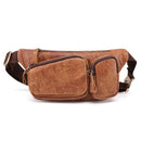 Men's Genuine Leather Waist Packs Belt Bags Man Chest Bag Men Shoulder Messenger Bag Male Travel Bag
