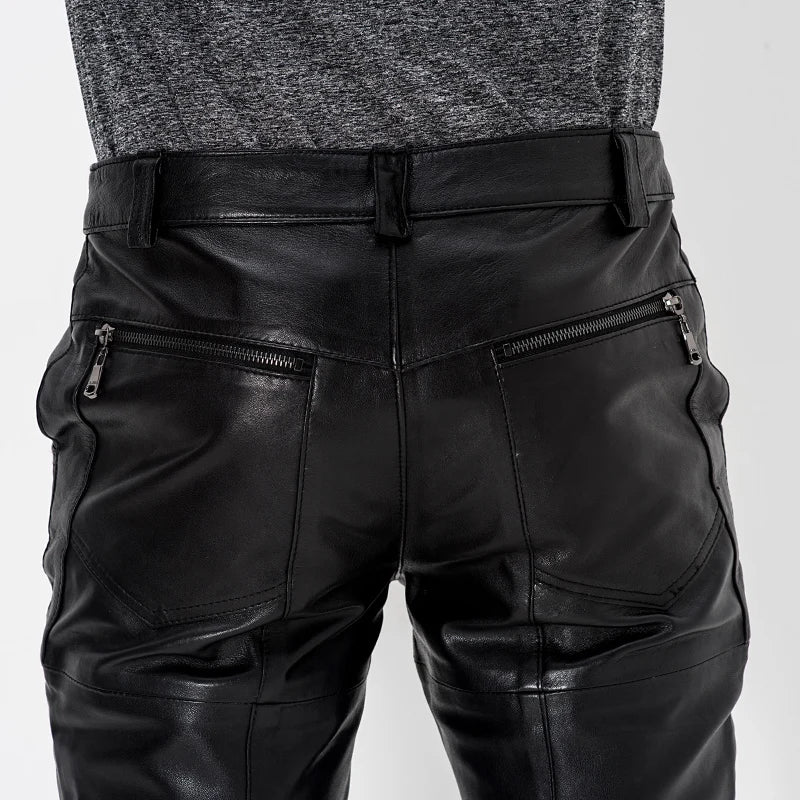 Men's Genuine Motorcycle Leather Pants