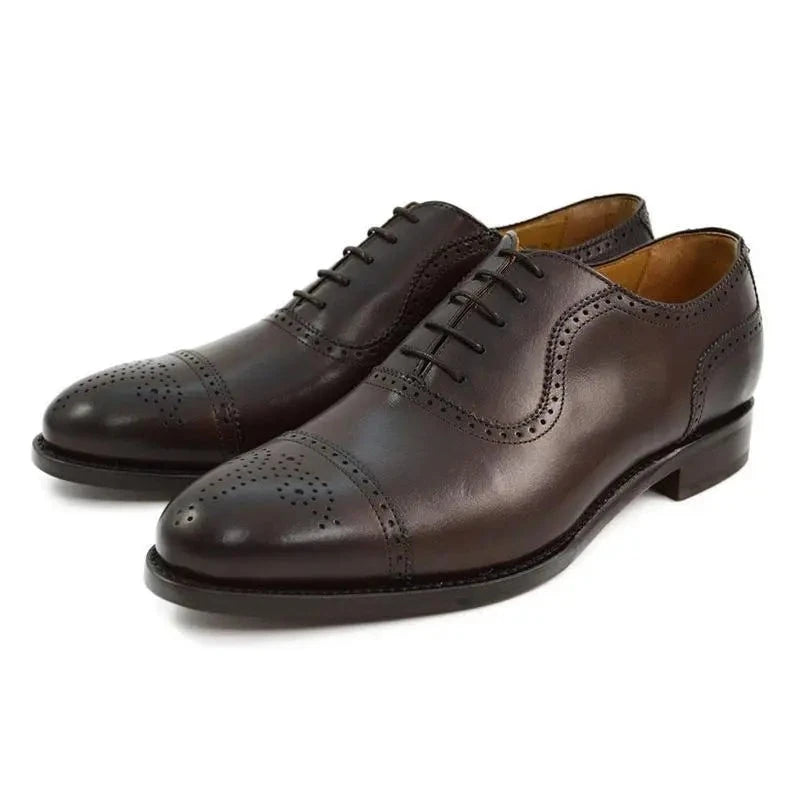 Oxford Brogue Men Dress Shoes Business Style Man Shoe Solid Formal Designer Genuine Leather Best Men Shoes