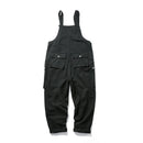 Men Bib Overalls Big Pockets Casual Rompers Jumpsuits Flared Straight fit Pants for Male
