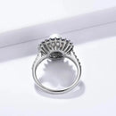 Pearl Sapphire Sterling Silver Women's Ring Round 7mm Pearl Classic Style Jewelry