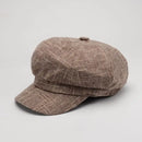 Newsboy Cap Octagonal Hat Plaid Beret Women Autumn Winter Casual