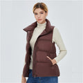 Winter women down vest short stand-up collar casual white duck down jacket coat