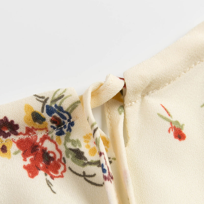 Beach Style Summer Tops For Women Vintage Floral Spaghetti Strap Top Tie Up Neck Sleeveless Casual Cami Top
