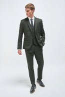 Men Suit Custom Formal Solid Slim Long Sleeve Casual Cocktail Party Evening Wedding Groomsman