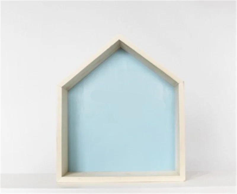 Nordic Wall Shelf Display Hanging Shelving Kid's Room House Shape Shelf Wooden Decor
