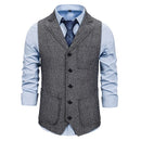 Men Waistcoat Formal Business Slim Fit Sleeveless Jacket