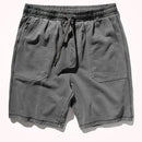 Gray shorts with drawstring on a white background, Obroi