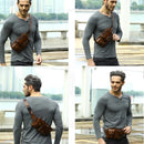 Genuine Leather Man Waist Pack Shoulder Belt Bag Sporty Small Crossbody Bag Male Travel Chest Bags