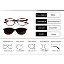 Red Cat Eye Glasses With Magnetic Clip On Sunglasses Women Polarized Glasses Trendy Eyeglasses Frame For Beauty 53mm